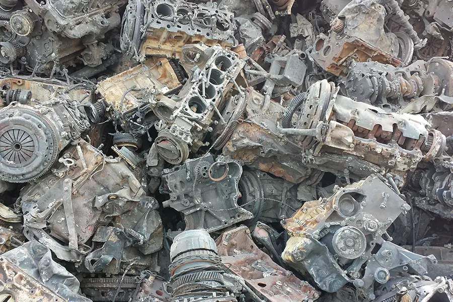 Aluminum crankcase shredding