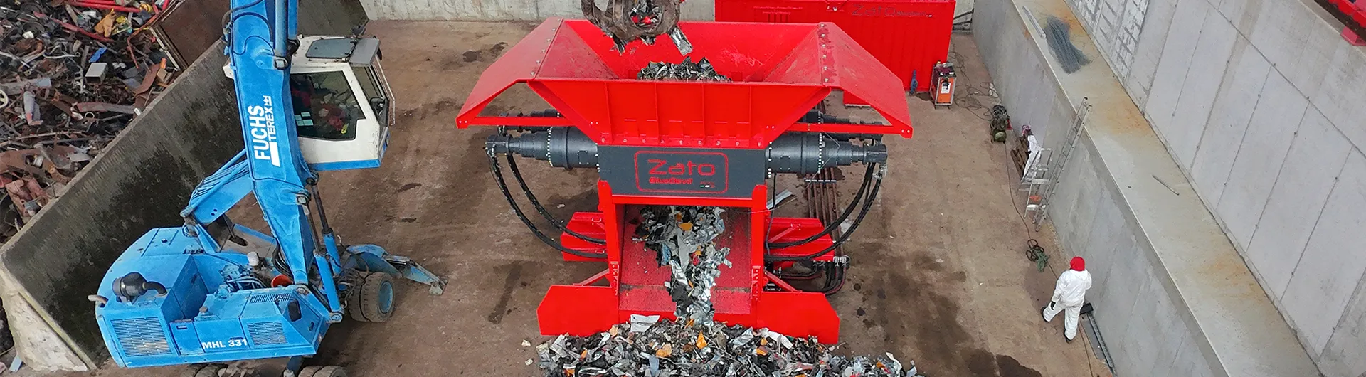 Blue Devil industrial shredder in red